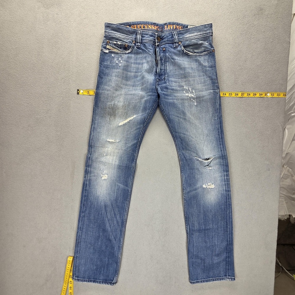 Diesel Jeans Mens 31x32 Blue Safado Regular Slim Straight Button Fly Italy 0074F